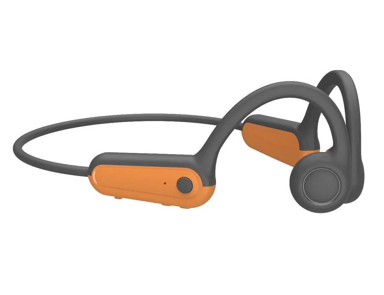 B8 bone conduction wireless Bluetooth headset in black, side view, non in-ear head-mounted design, PC ABS material