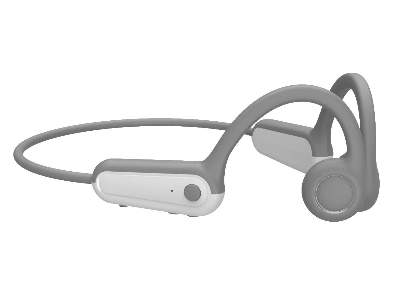 B8 bone conduction wireless Bluetooth headset in black, side view, non in-ear head-mounted design, PC ABS material