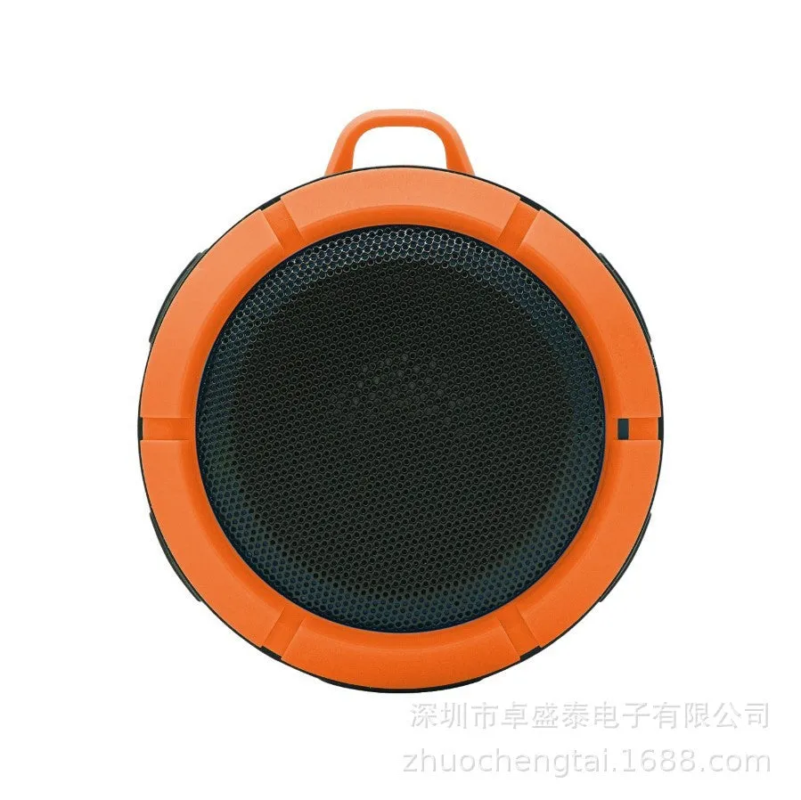 Bluetooth audio waterproof card portable sports speaker in black, 84x50mm, USB rechargeable
