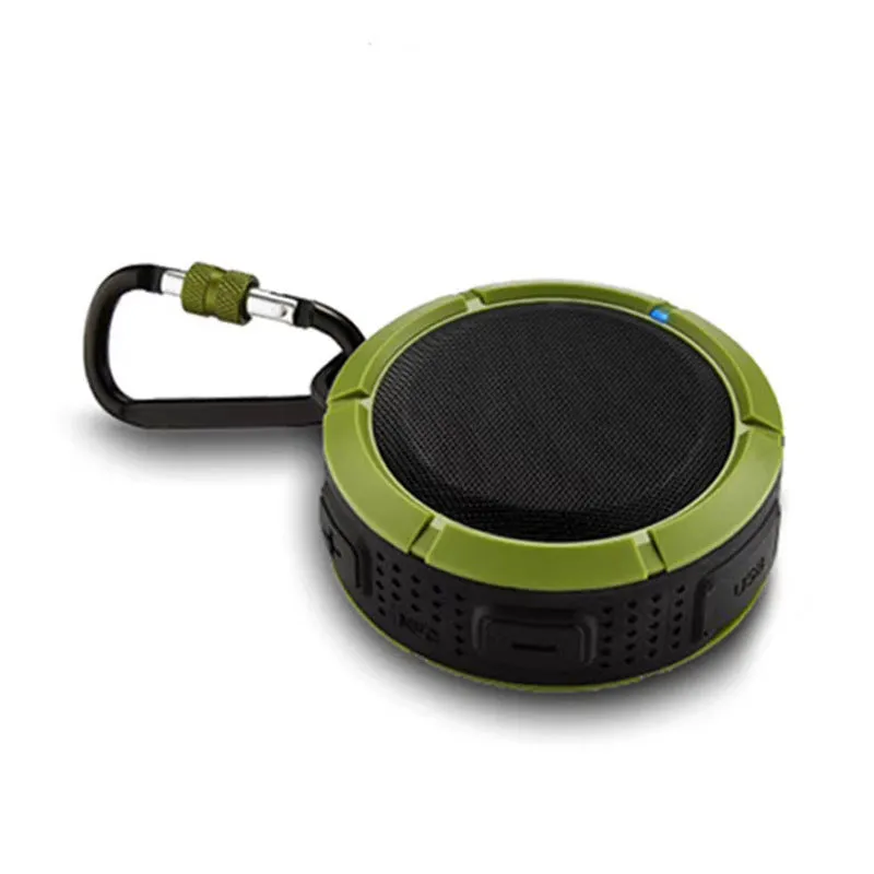 Bluetooth audio waterproof card portable sports speaker in black, 84x50mm, USB rechargeable