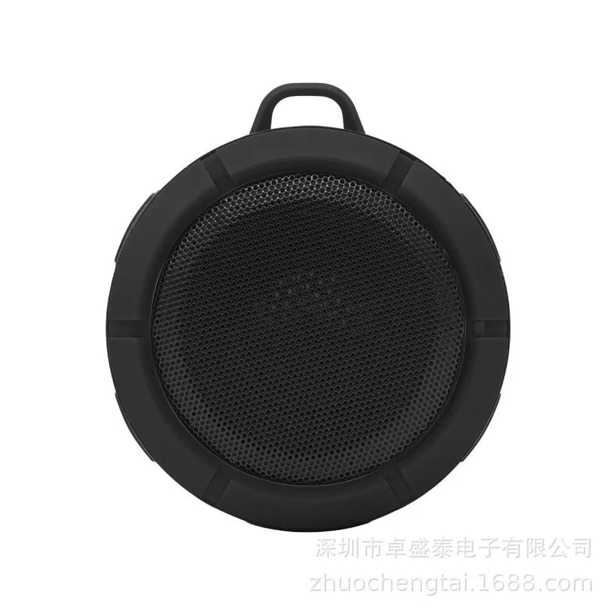 Bluetooth audio waterproof card portable sports speaker in black, 84x50mm, USB rechargeable