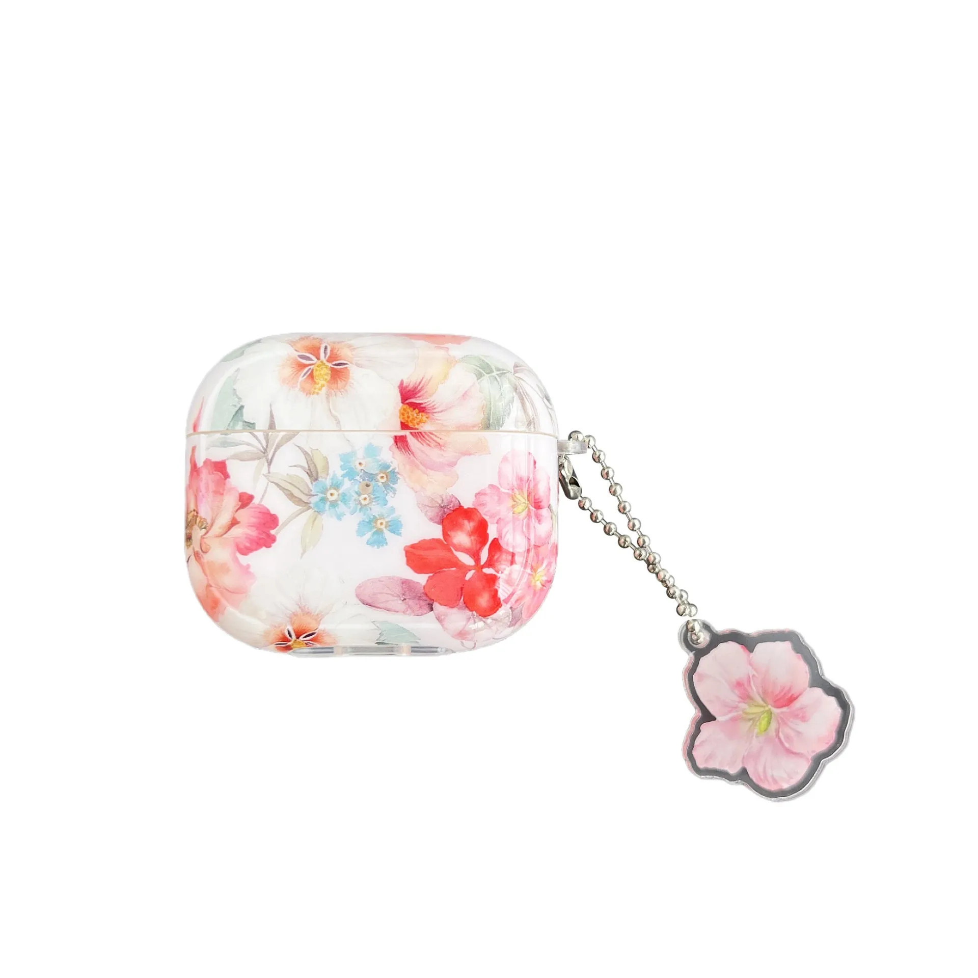 Simple watercolour flower TPU protective cover for Apple AirPods charging case, soft shell design