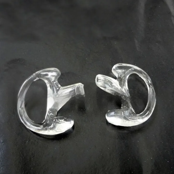 Pair of soft silicone ear hanging accessories for walkie talkie air conduit earphones in three sizes L M S