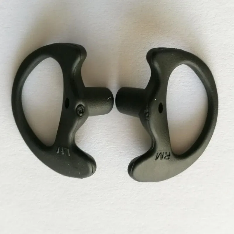 Silicone ear hanging earplugs for two-way radio earphones, black, left and right ear mounts
