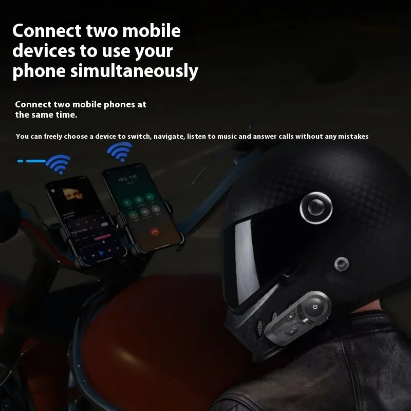 Motorcycle Bluetooth helmet headset with mono earpiece and plastic housing in black hard Maimang colour