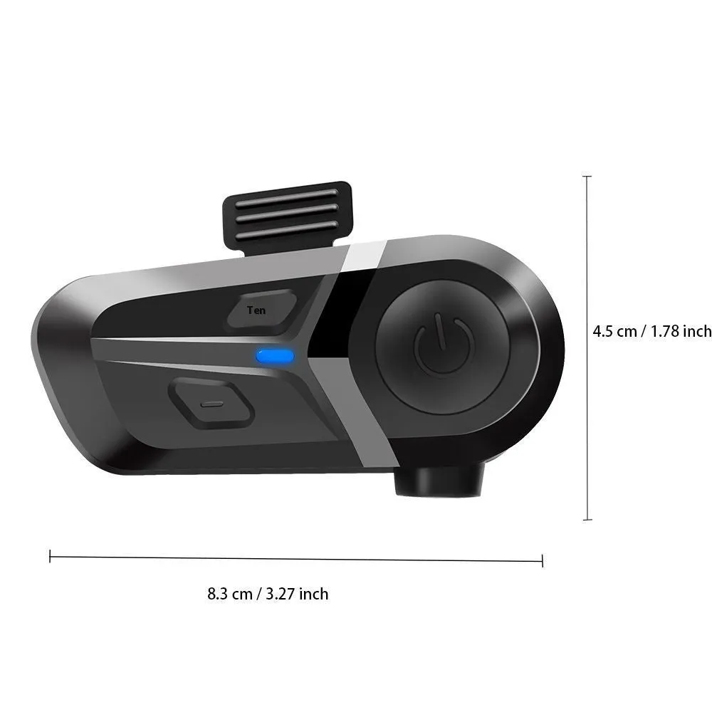Motorcycle Bluetooth helmet headset with mono earpiece and plastic housing in black hard Maimang colour
