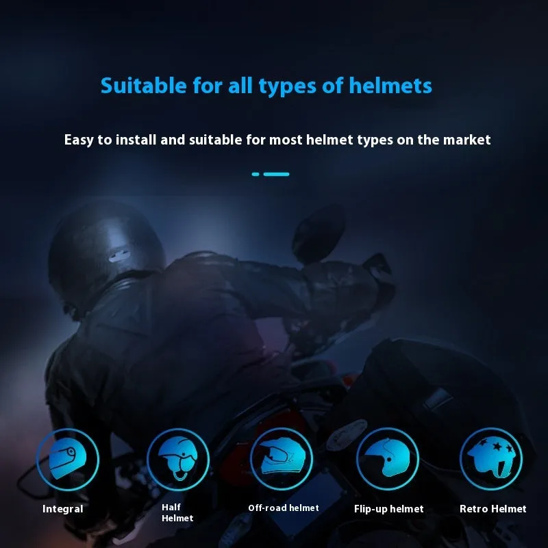 Motorcycle Bluetooth helmet headset with mono earpiece and plastic housing in black hard Maimang colour