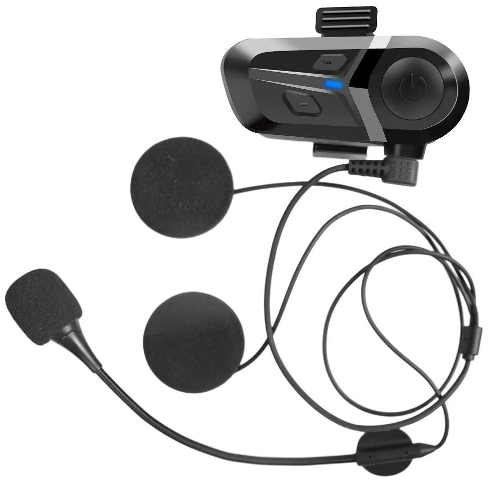 Motorcycle Bluetooth helmet headset with mono earpiece and plastic housing in black hard Maimang colour