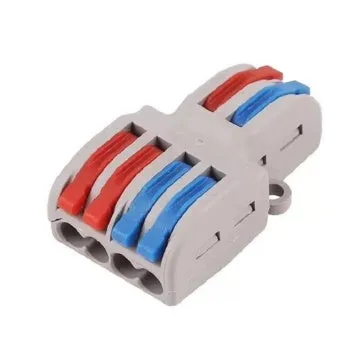 Wago brand quick wire connector with fire-insulated shell for 32A electrical connections.