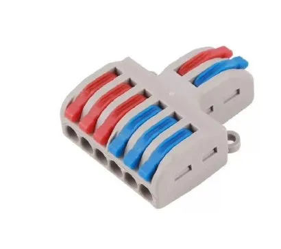 Wago brand quick wire connector with fire-insulated shell for 32A electrical connections.