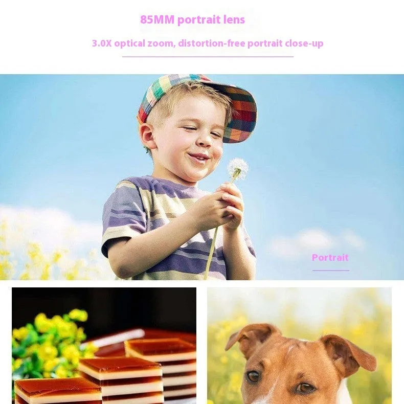 3.0X HD telephoto portrait lens for smartphone with 85mm focal length in charming black