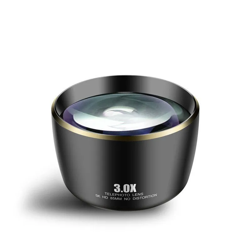 3.0X HD telephoto portrait lens for smartphone with 85mm focal length in charming black