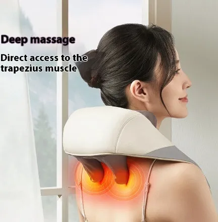 Free Hands Rubbing Clip Massager for shoulder neck waist back in white and brown colours