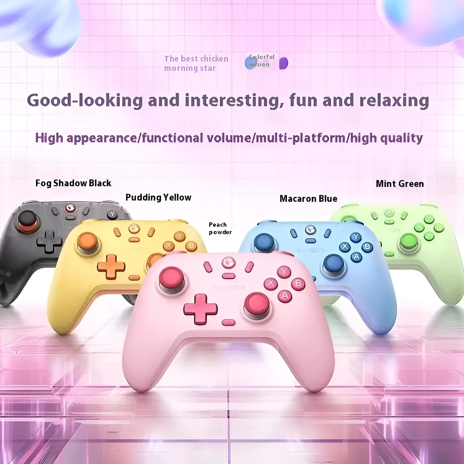 T4N Lite wireless Bluetooth gamepad in glow white colour option on a desk