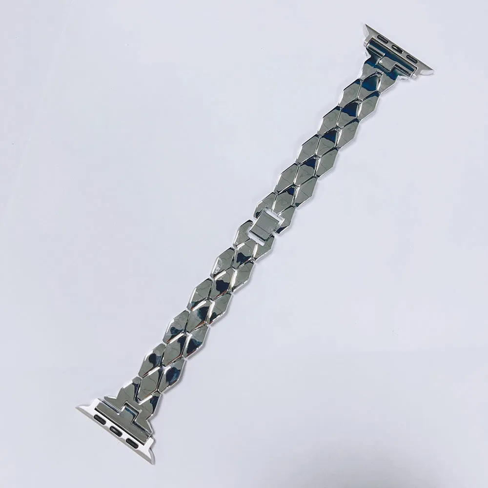 Creative stainless steel diamond solid metal strap for Apple Watch in black colour