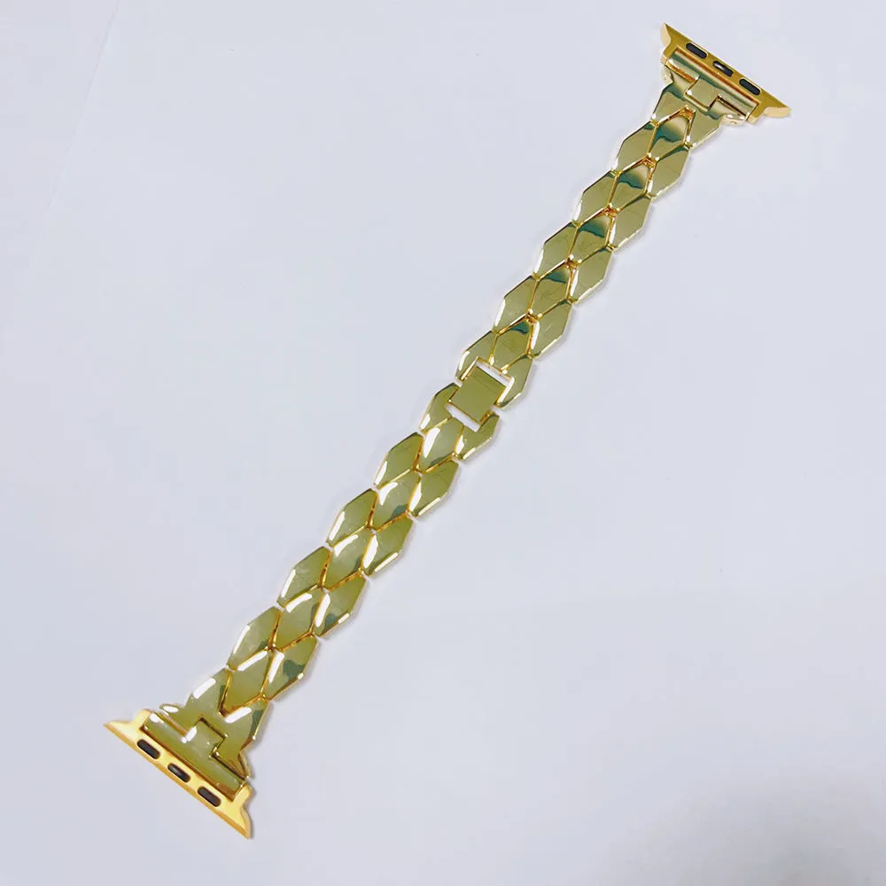 Creative stainless steel diamond solid metal strap for Apple Watch in black colour