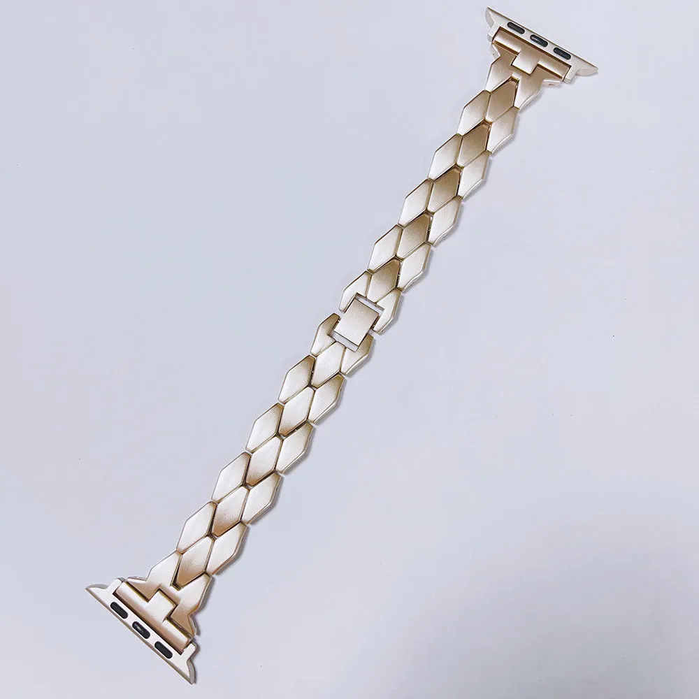 Creative stainless steel diamond solid metal strap for Apple Watch in black colour