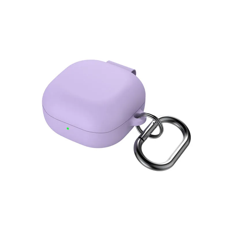Liquid silicone protective sleeve for Samsung Galaxy Buds2 Pro in black with runner buckle