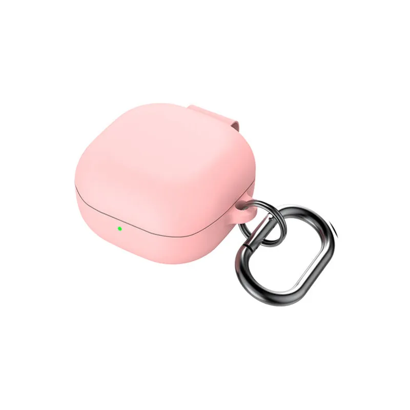 Liquid silicone protective sleeve for Samsung Galaxy Buds2 Pro in black with runner buckle
