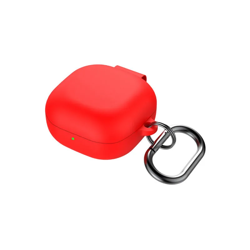 Liquid silicone protective sleeve for Samsung Galaxy Buds2 Pro in black with runner buckle