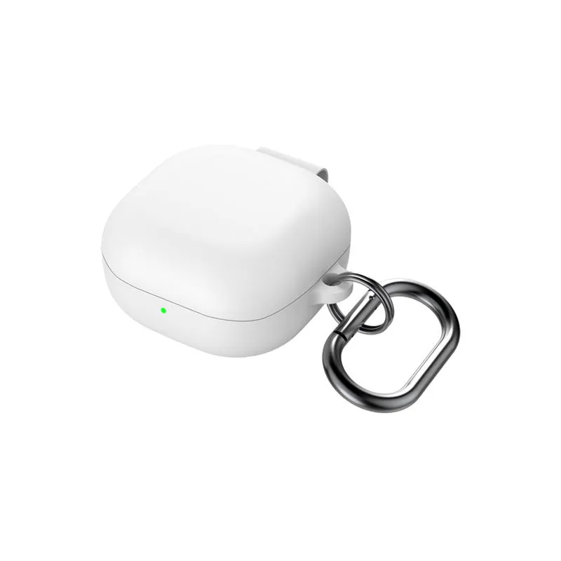Liquid silicone protective sleeve for Samsung Galaxy Buds2 Pro in black with runner buckle