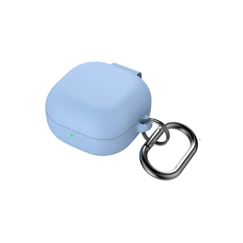 Liquid silicone protective sleeve for Samsung Galaxy Buds2 Pro in black with runner buckle
