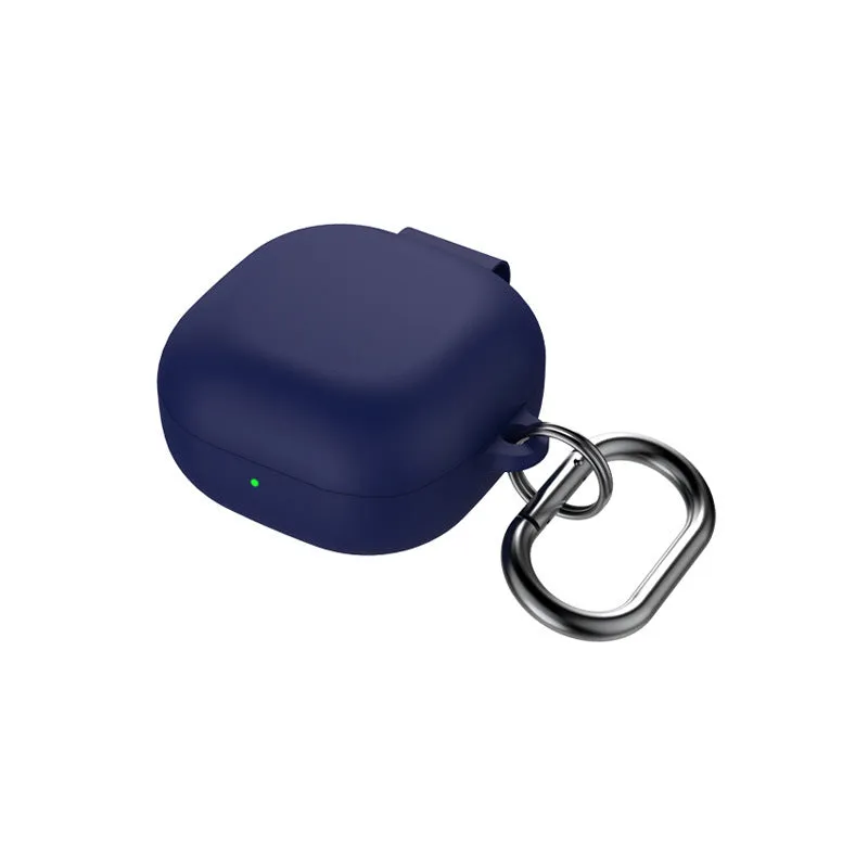 Liquid silicone protective sleeve for Samsung Galaxy Buds2 Pro in black with runner buckle