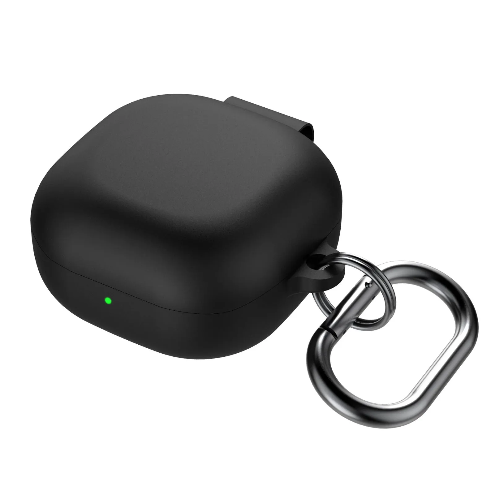 Liquid silicone protective sleeve for Samsung Galaxy Buds2 Pro in black with runner buckle