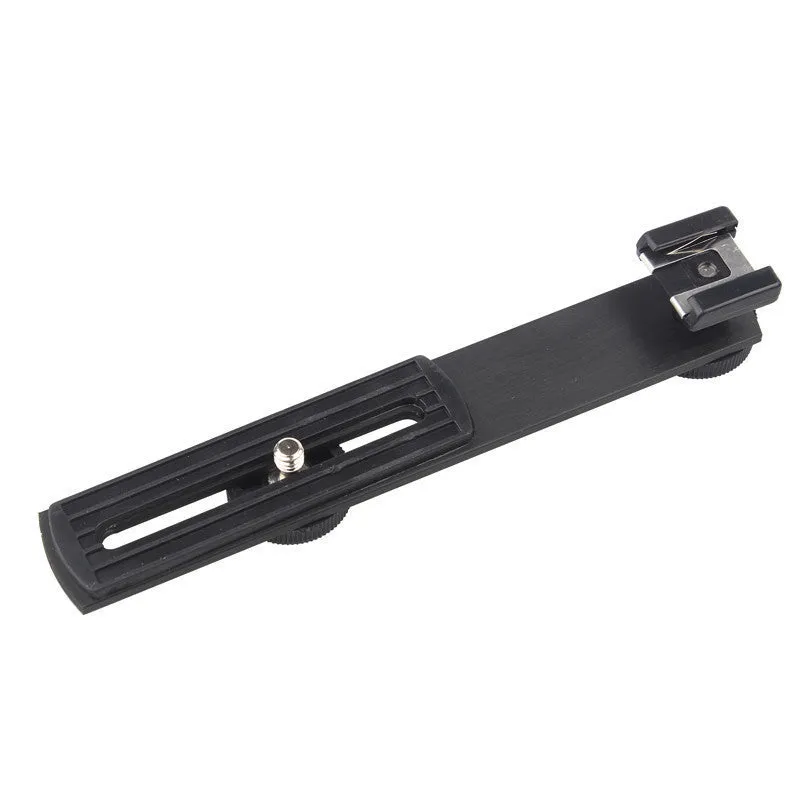 Portable home word dual-head camera stand black metal bracket 16cm size