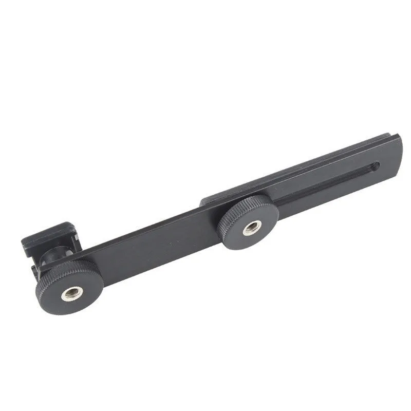Portable home word dual-head camera stand black metal bracket 16cm size
