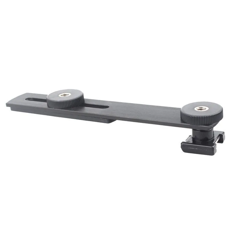 Portable home word dual-head camera stand black metal bracket 16cm size