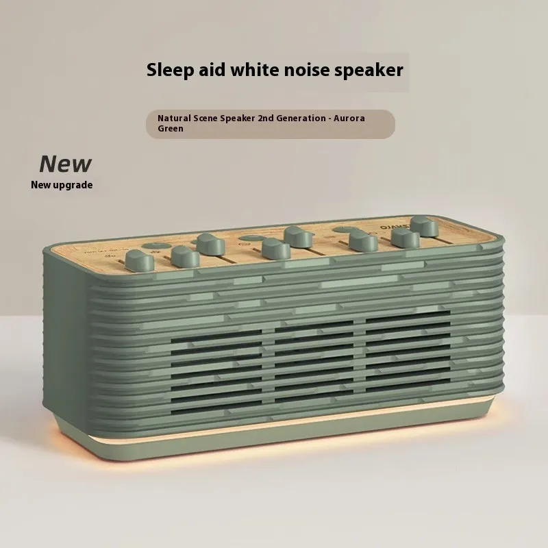 White noise Bluetooth audio speaker in milk coffee colour with data cable for sleep and outdoor use