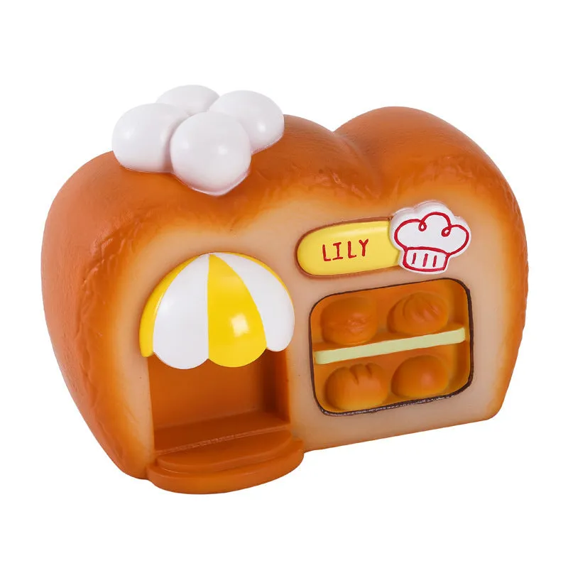 White ABS bakery Bluetooth speaker with glowing creative ornament design