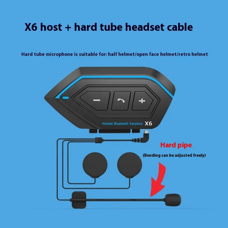 Motorcycle helmet Bluetooth headset X6 wheat colour with Torch Force chip 53-hour battery life