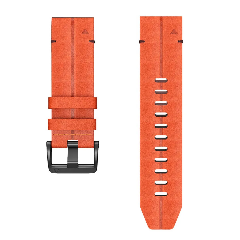 Quick release leather watch strap for Jiaming in black, 22mm width