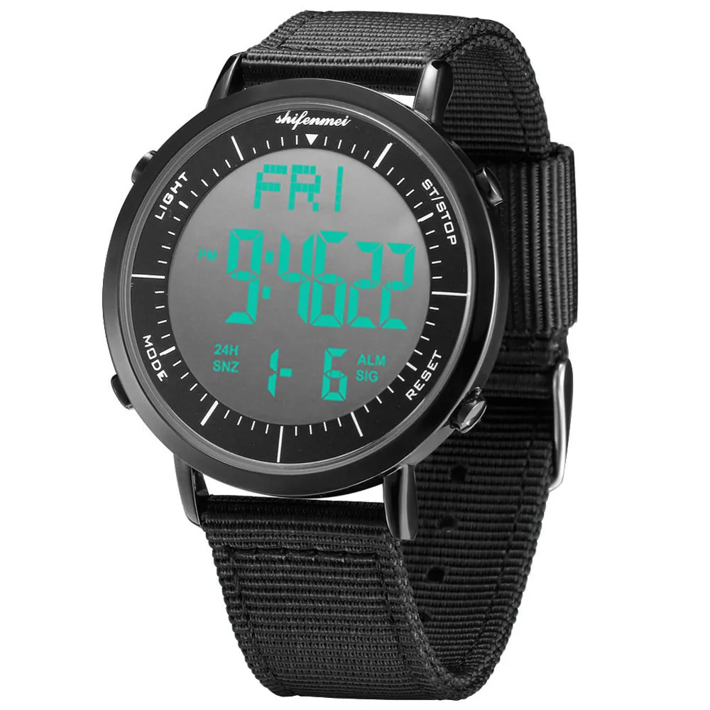 Shifenmei digital sports watch with 10m waterproof rating and casual style