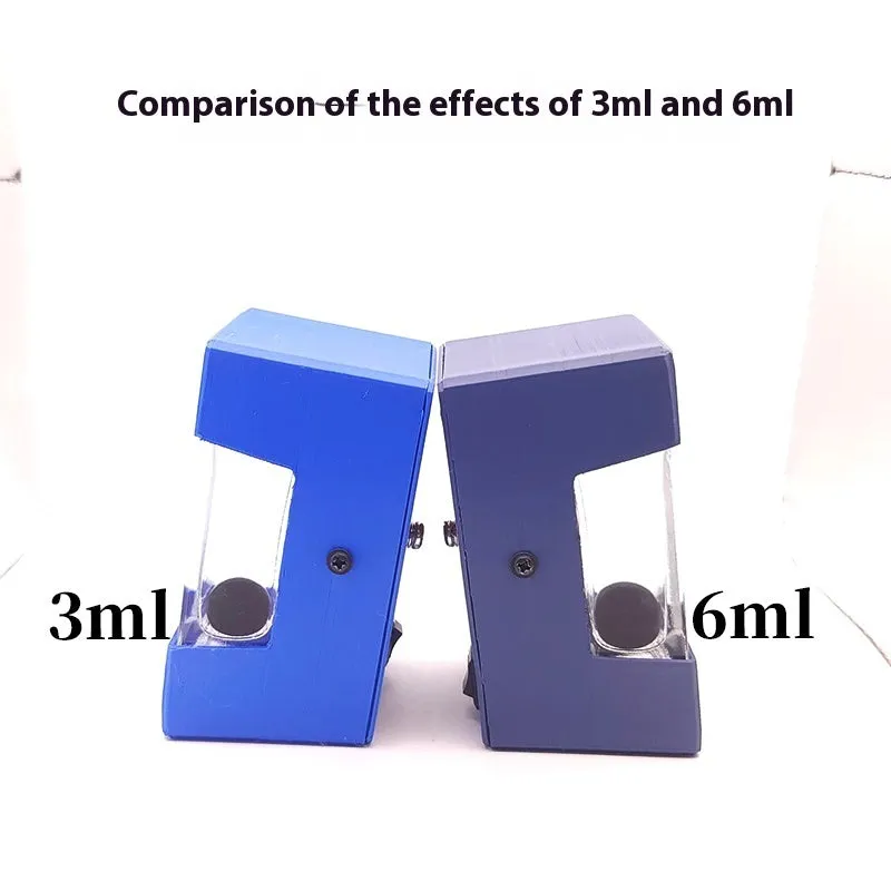 Magnetic fluid music visualisation light with black fluid and white LED, wooden shell, 95x60x63mm