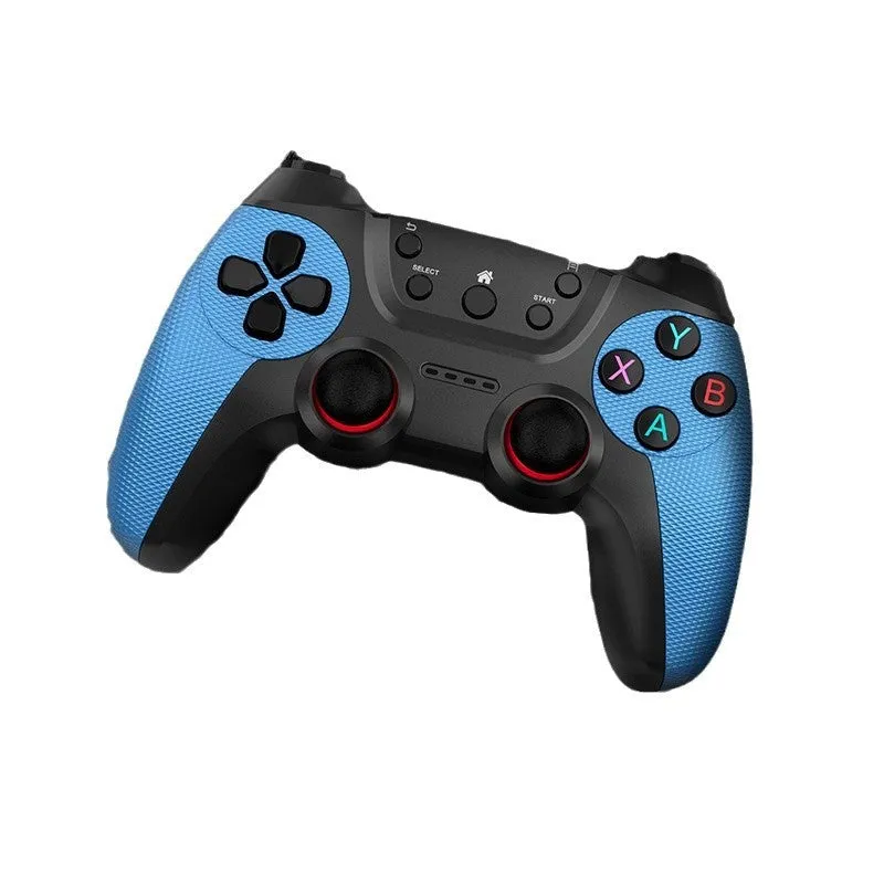 X2 Blue game console with two wireless handles and HDMI cable on a white background