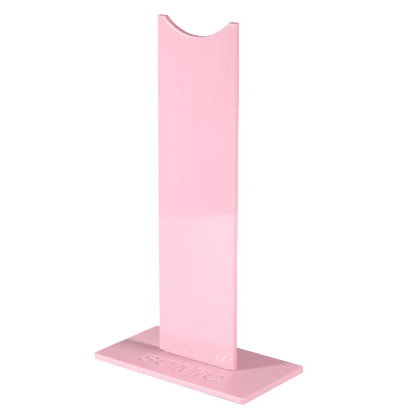 Pink detachable gaming headset bracket with head-mounted design and silicone base