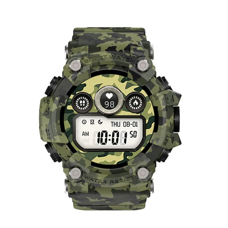 T6 Tactical Smart Watch with black rugged strap and 1.3-inch display on a wrist