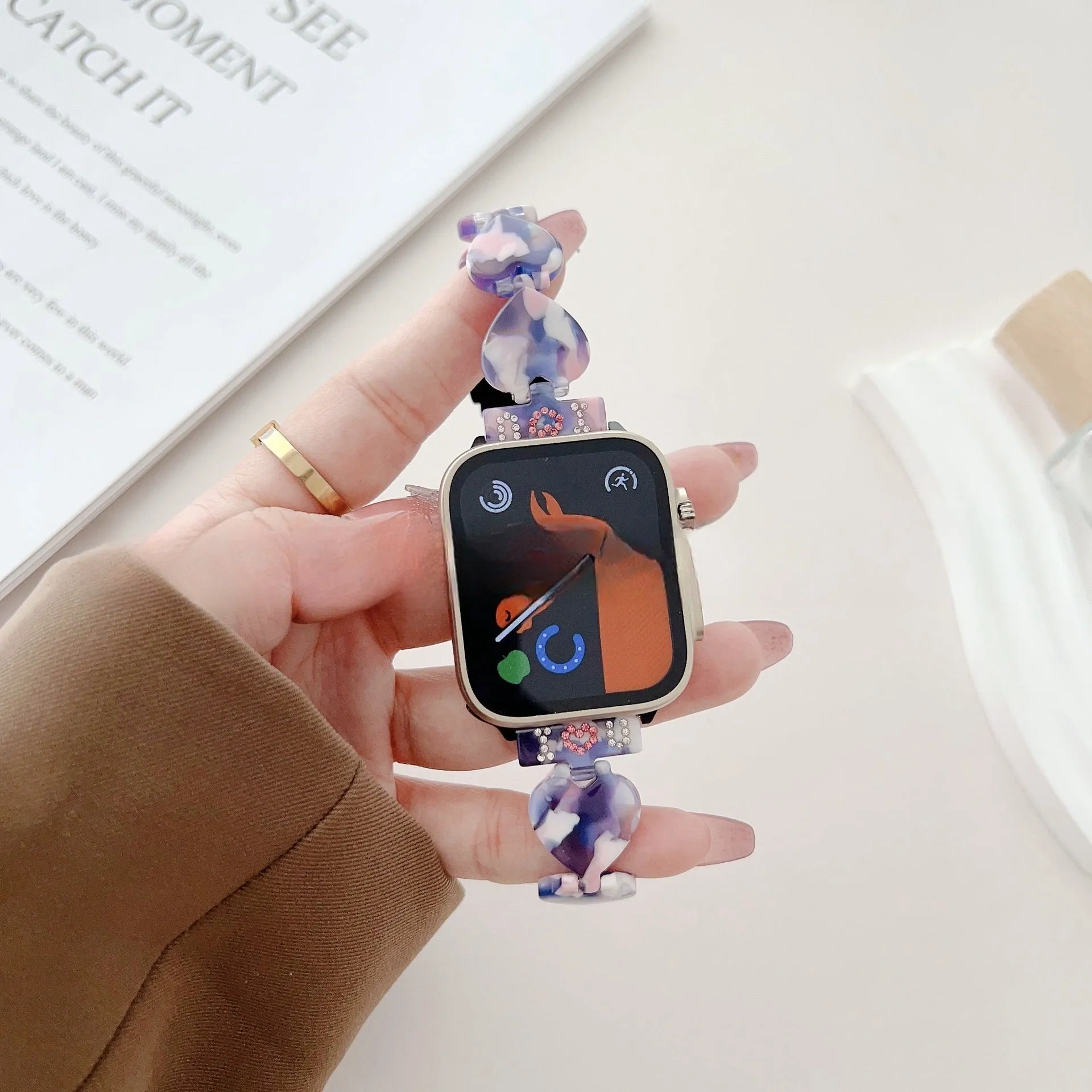 Casual Love resin watch strap for Apple Watch in multiple colours, 20mm size range