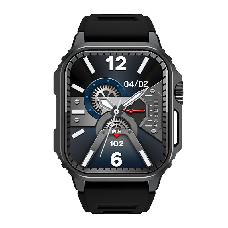 TW11 smart watch with heart rate monitoring and Bluetooth calling, black sports strap