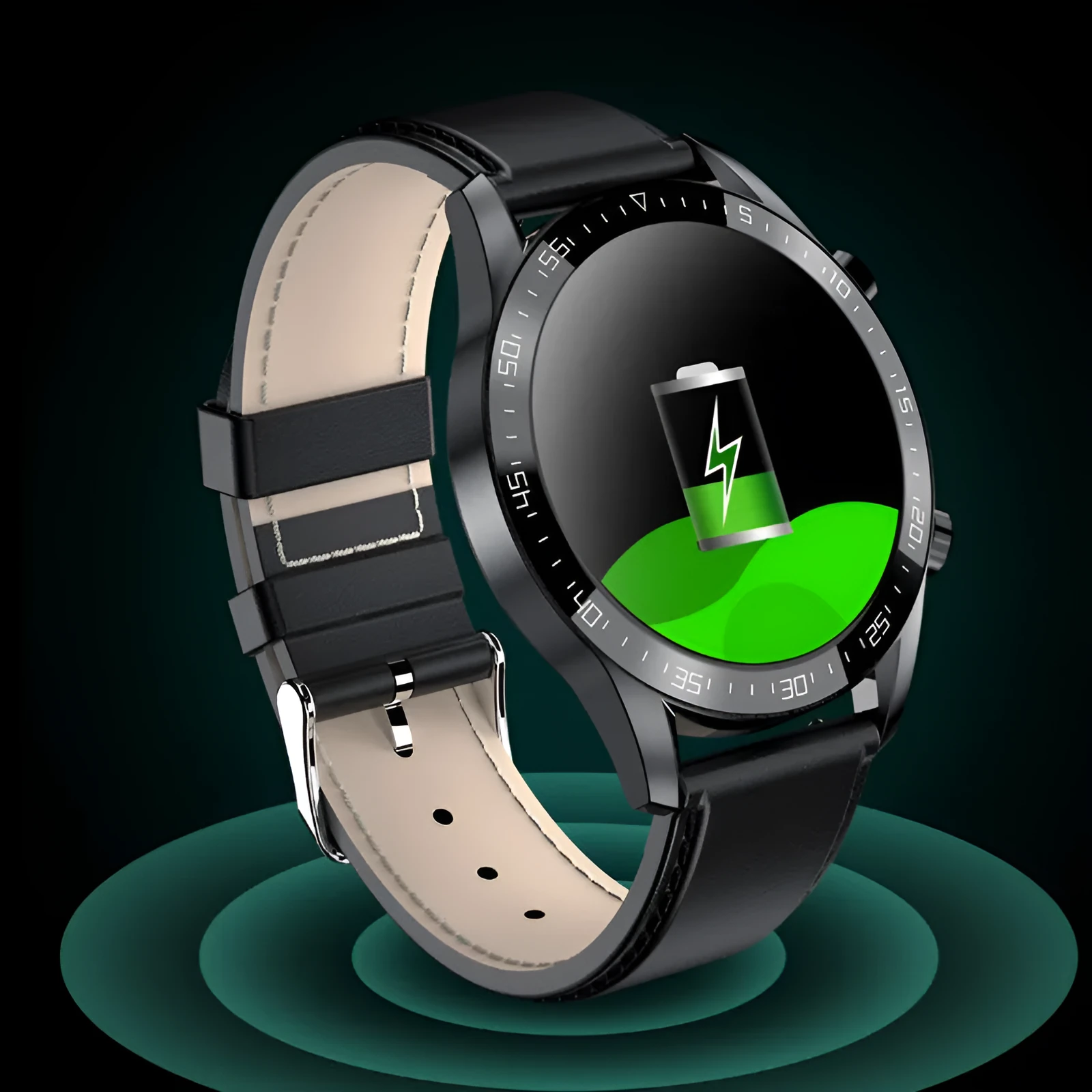 GT2 smart watch black strap 1.3 inch screen touch button NFC Bluetooth calling