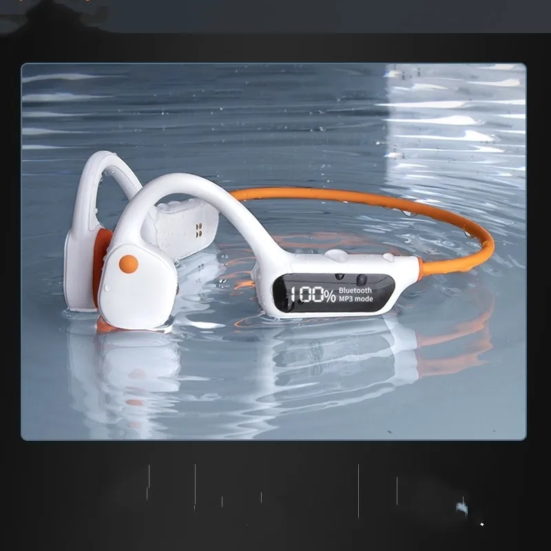 Wireless bone conduction Bluetooth 5.3 headphone in Cool Black with plastic body and open-ear design for sport