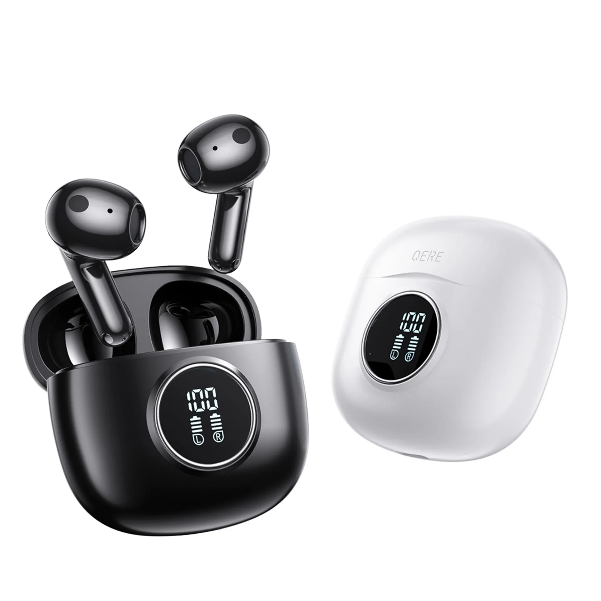 E40 TWS wireless Bluetooth headset with digital display charging case, e-sports in-ear design, black or white