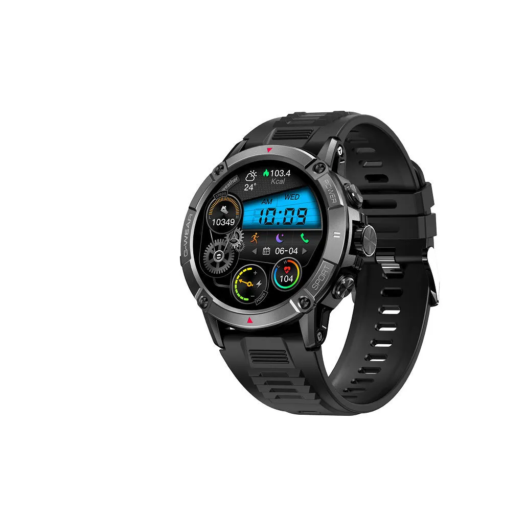 Bluetooth calling smart watch with TFT screen heart rate blood pressure oxygen monitoring sports bracelet black