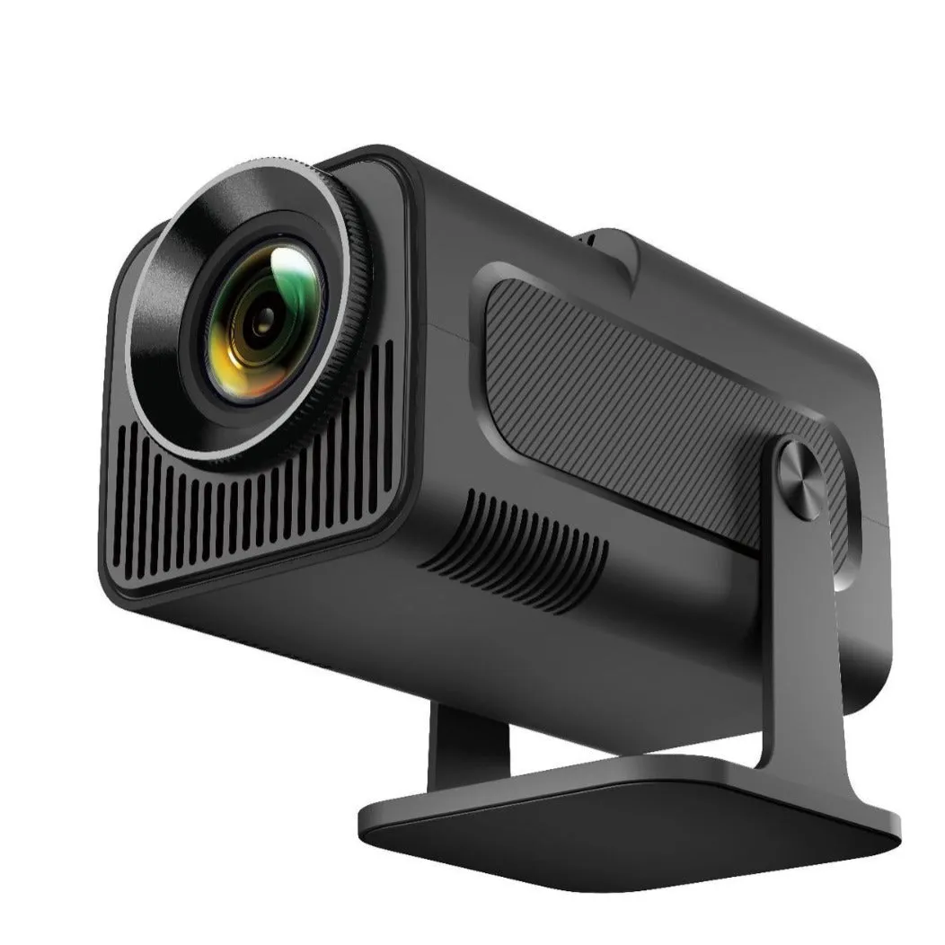 HY320 Android smart projector with 1080p resolution, 390 ANSI lumens, and rotatable PTZ bracket