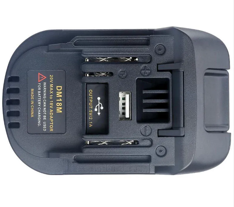 Black Milwaukee DM18M to Makita H99F battery adaptor converter for power tools