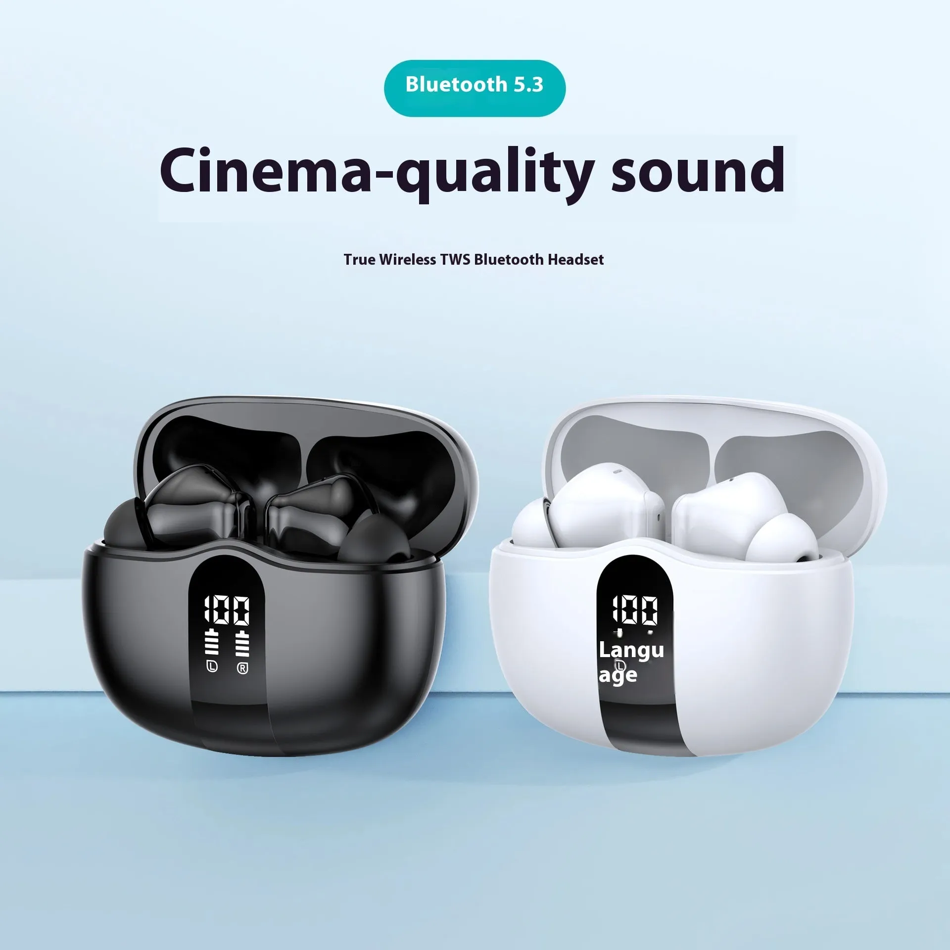 MOQ2000 noise-canceling in-ear sports Bluetooth headset in black with charging case
