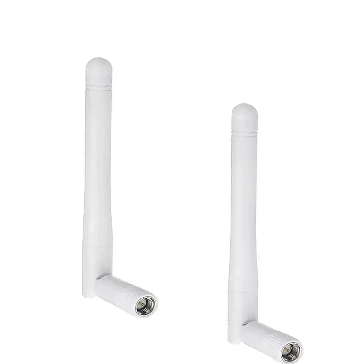 2.4G wireless module router antenna with 50 Ohm impedance, black cable, crochet Hoy mount, on white background